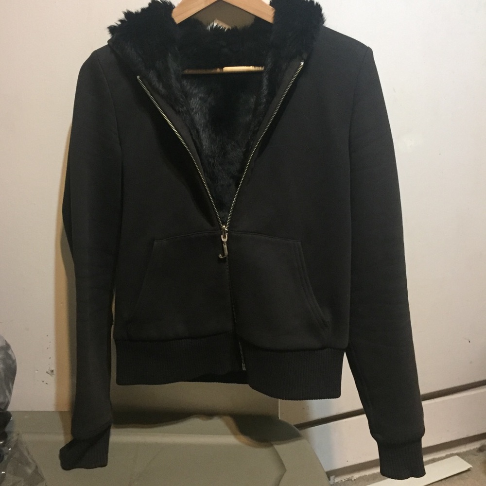 Black fur lined Hoodie